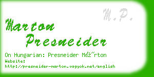 marton presneider business card